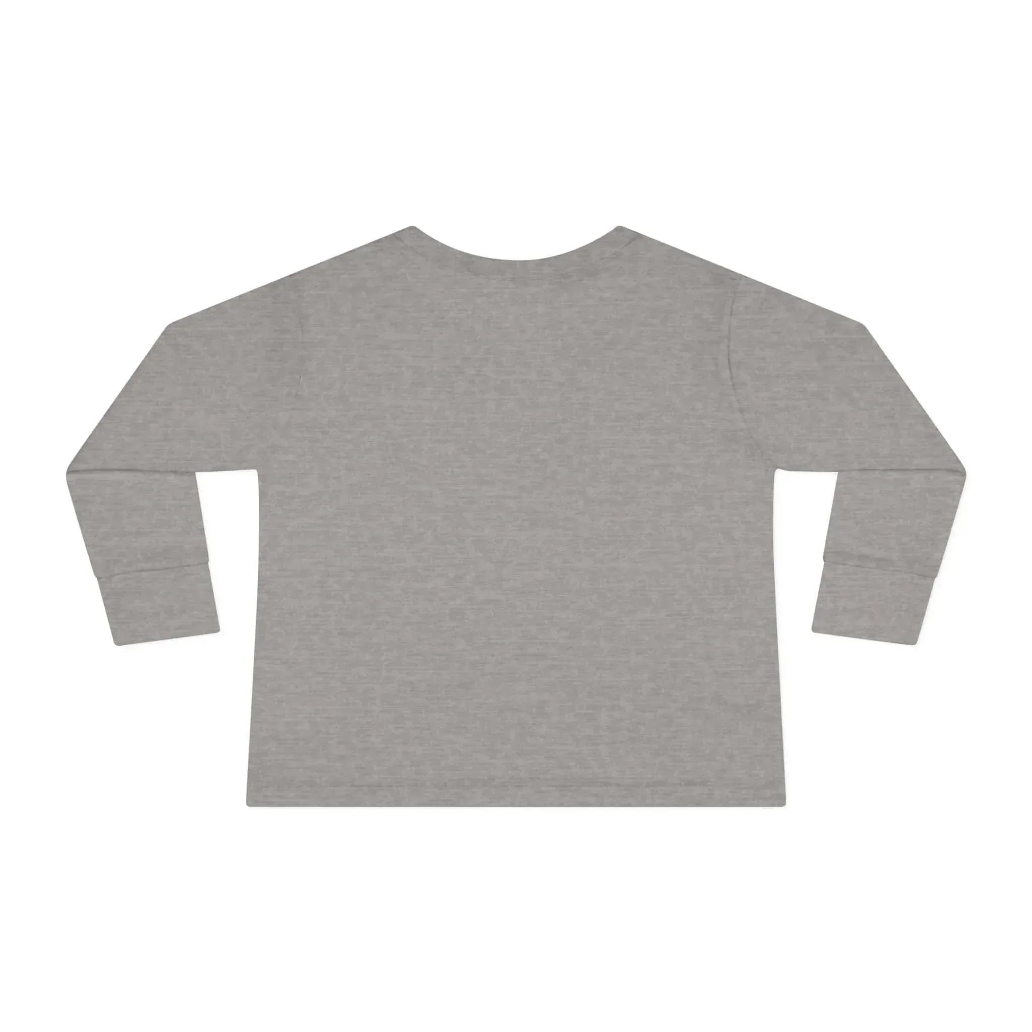 Back view of a gray Toddler Long Sleeve Tee, ideal for young farm enthusiasts.