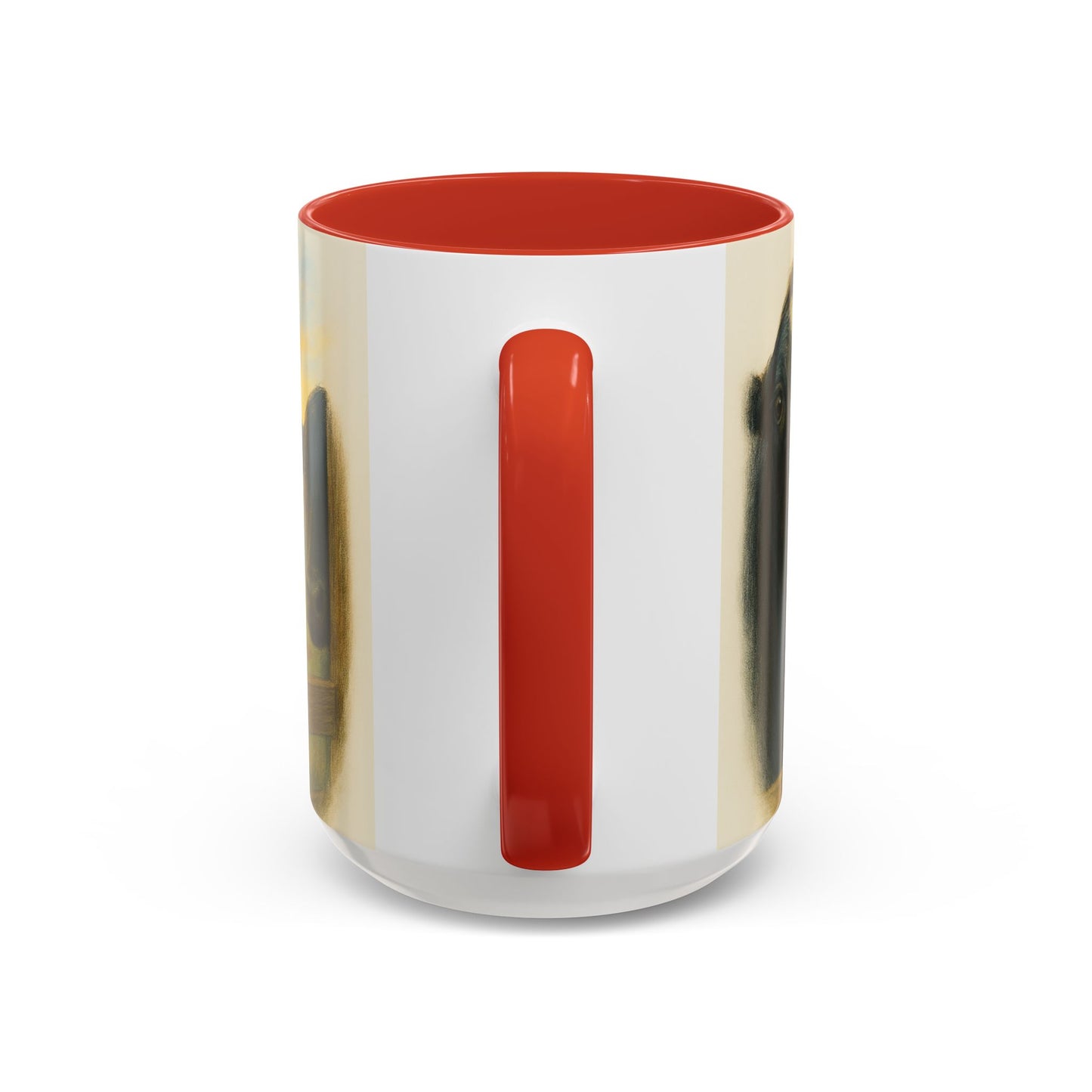 Cow Farm Mug featuring a vibrant red handle and interior, perfect for cow lovers and ranching gift ideas.