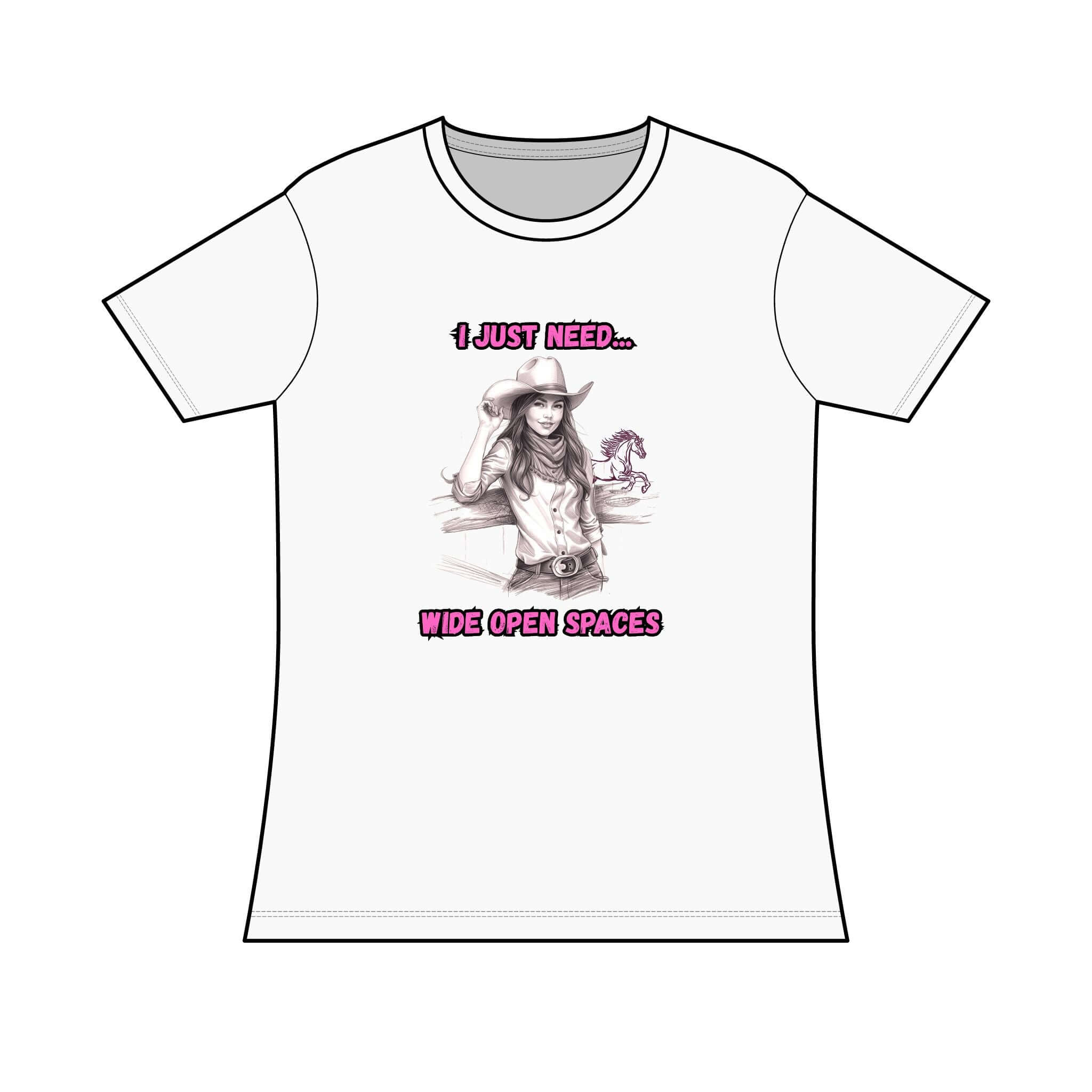 Cowgirl Graphic Tee, I Just Need Wide Open Spaces T-Shirt