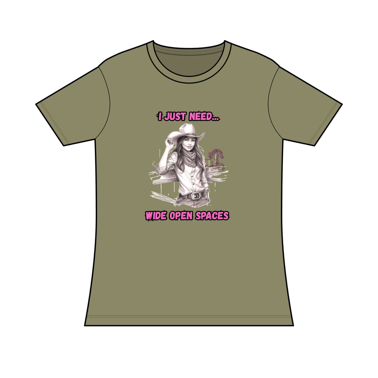 Cowgirl Graphic Tee, I Just Need Wide Open Spaces T-Shirt