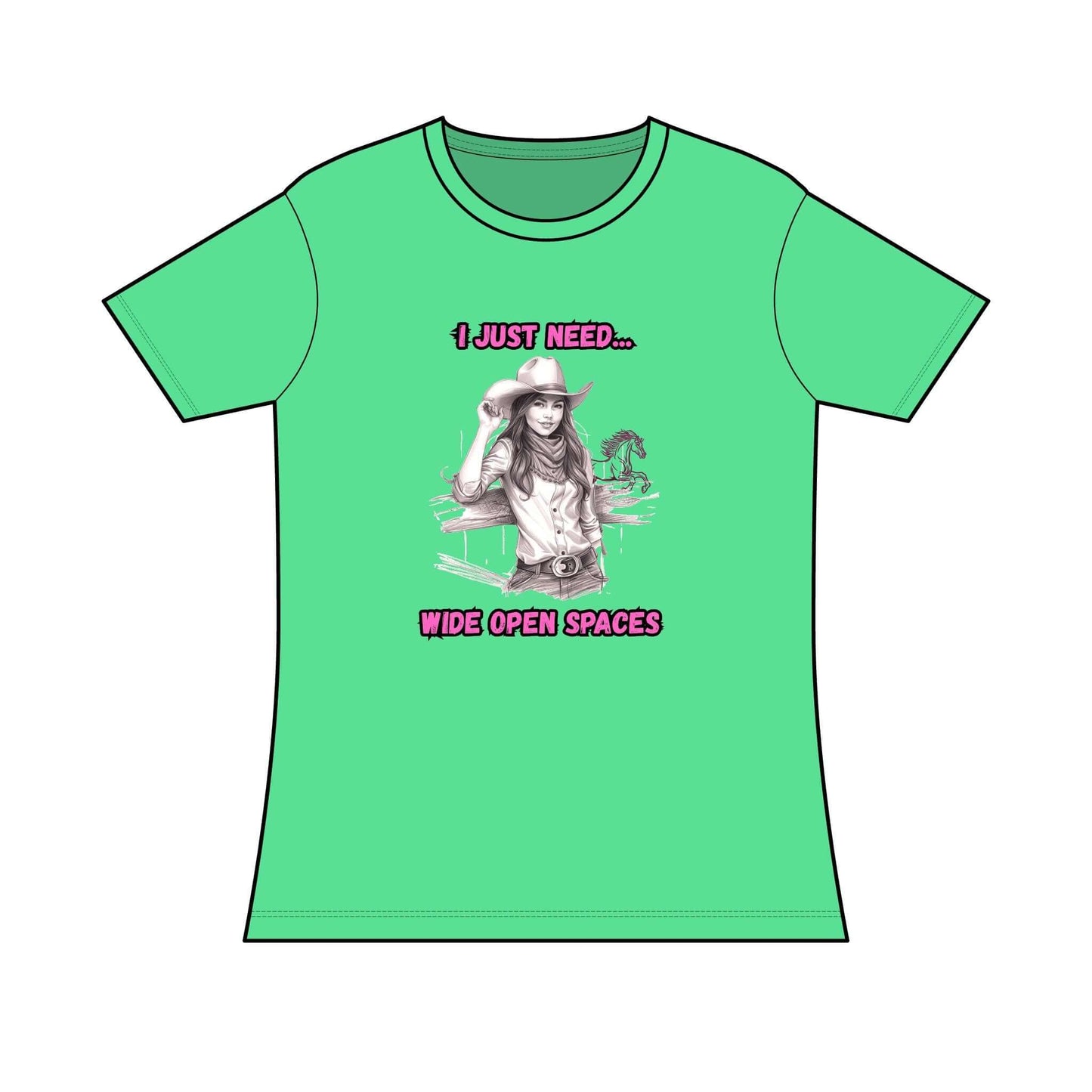 Cowgirl Graphic Tee, I Just Need Wide Open Spaces T-Shirt