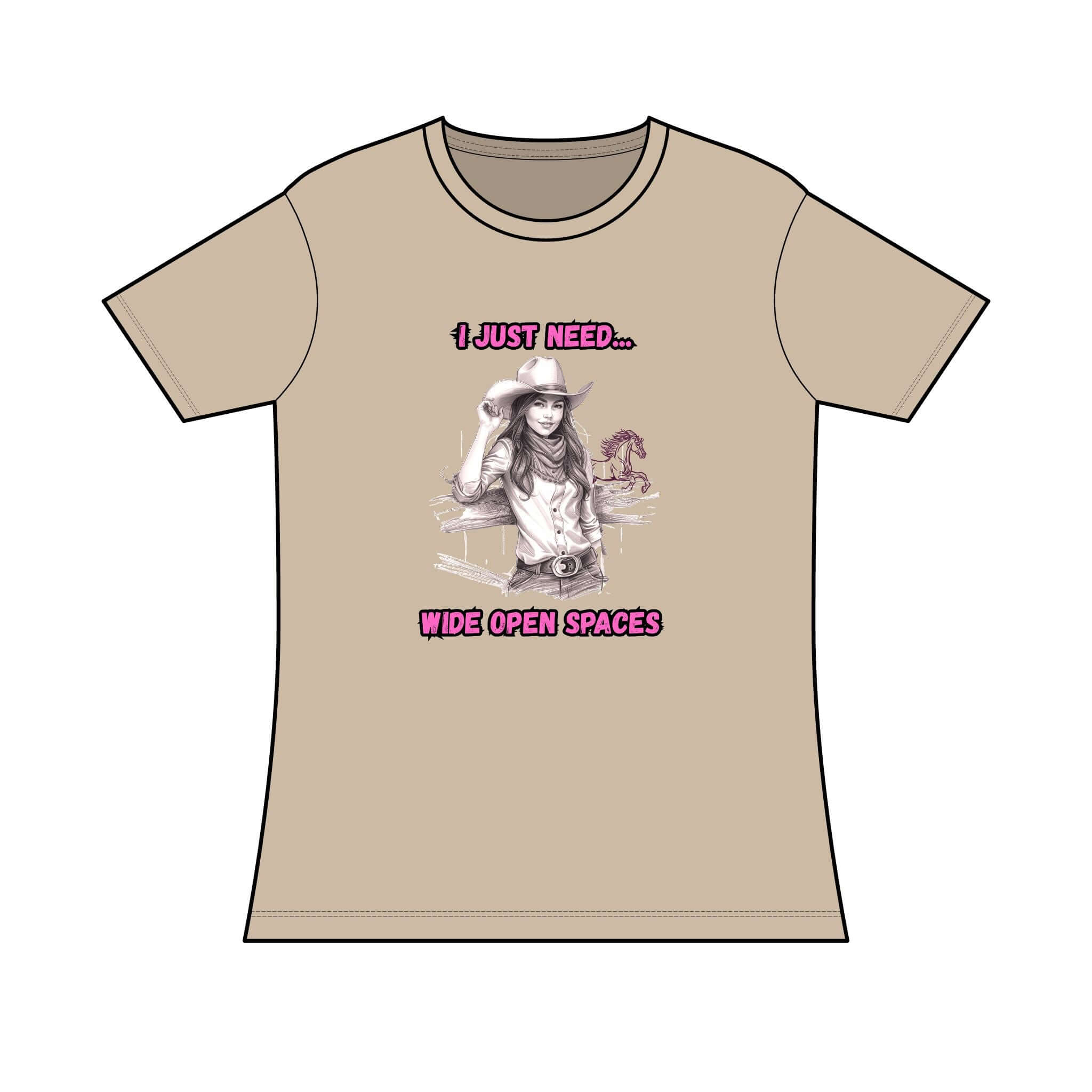 Cowgirl Graphic Tee, I Just Need Wide Open Spaces T-Shirt