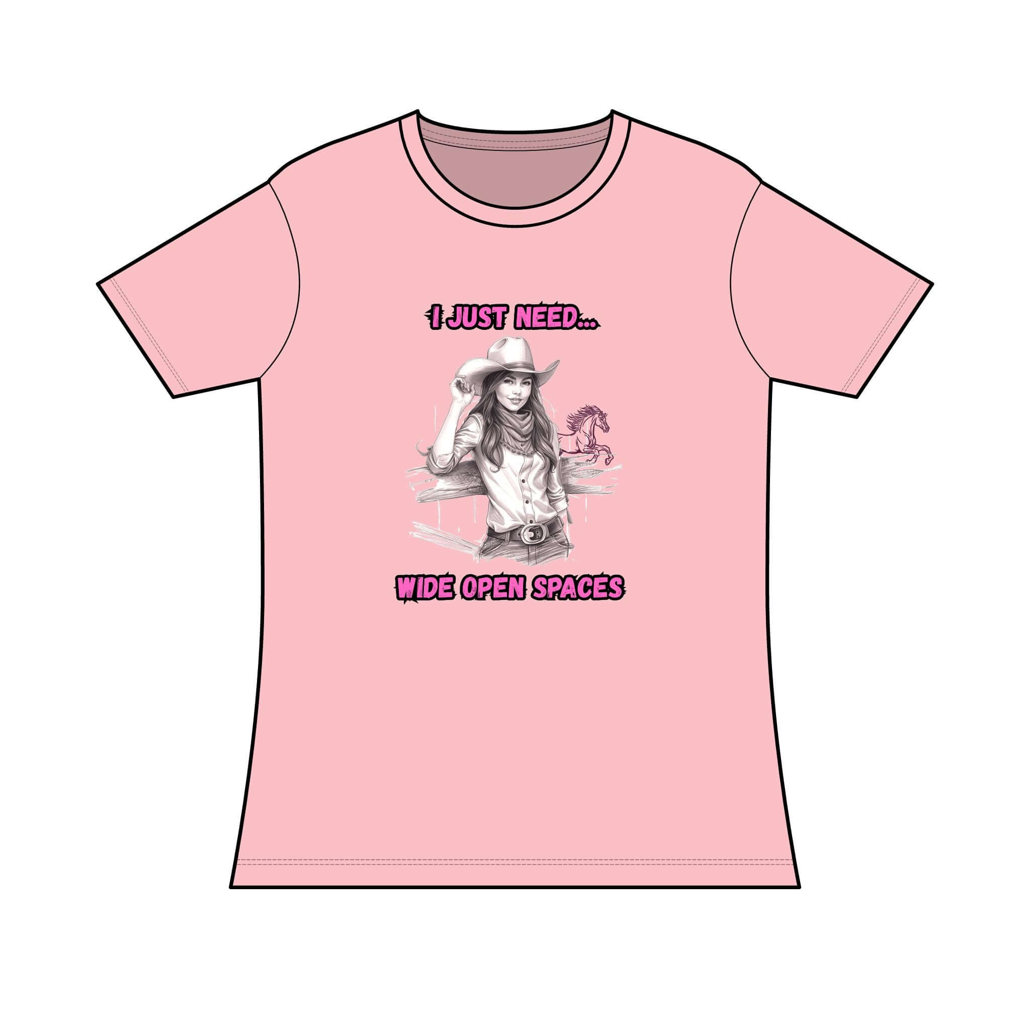 Cowgirl Graphic Tee, I Just Need Wide Open Spaces T-Shirt