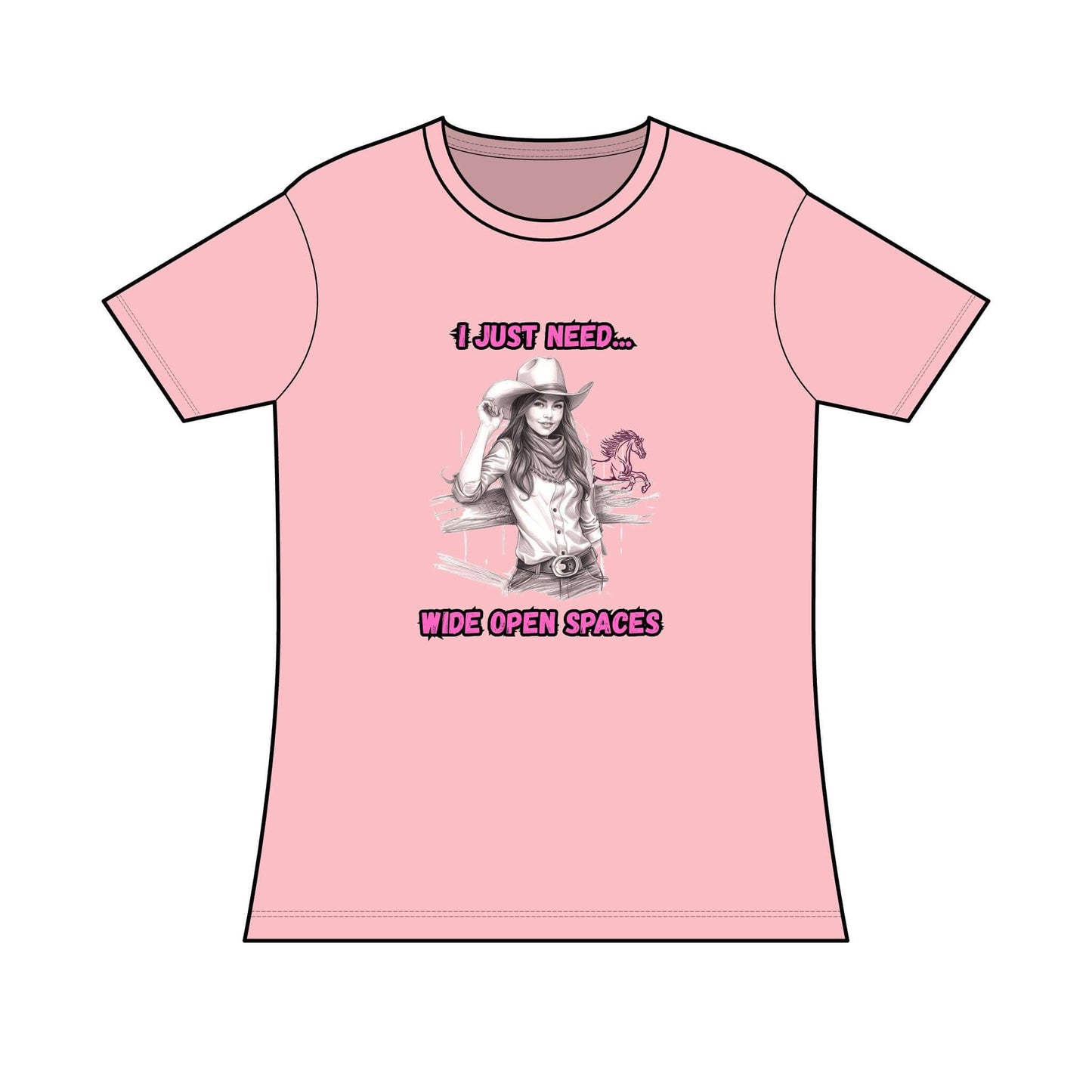 Cowgirl Graphic Tee, I Just Need Wide Open Spaces T-Shirt