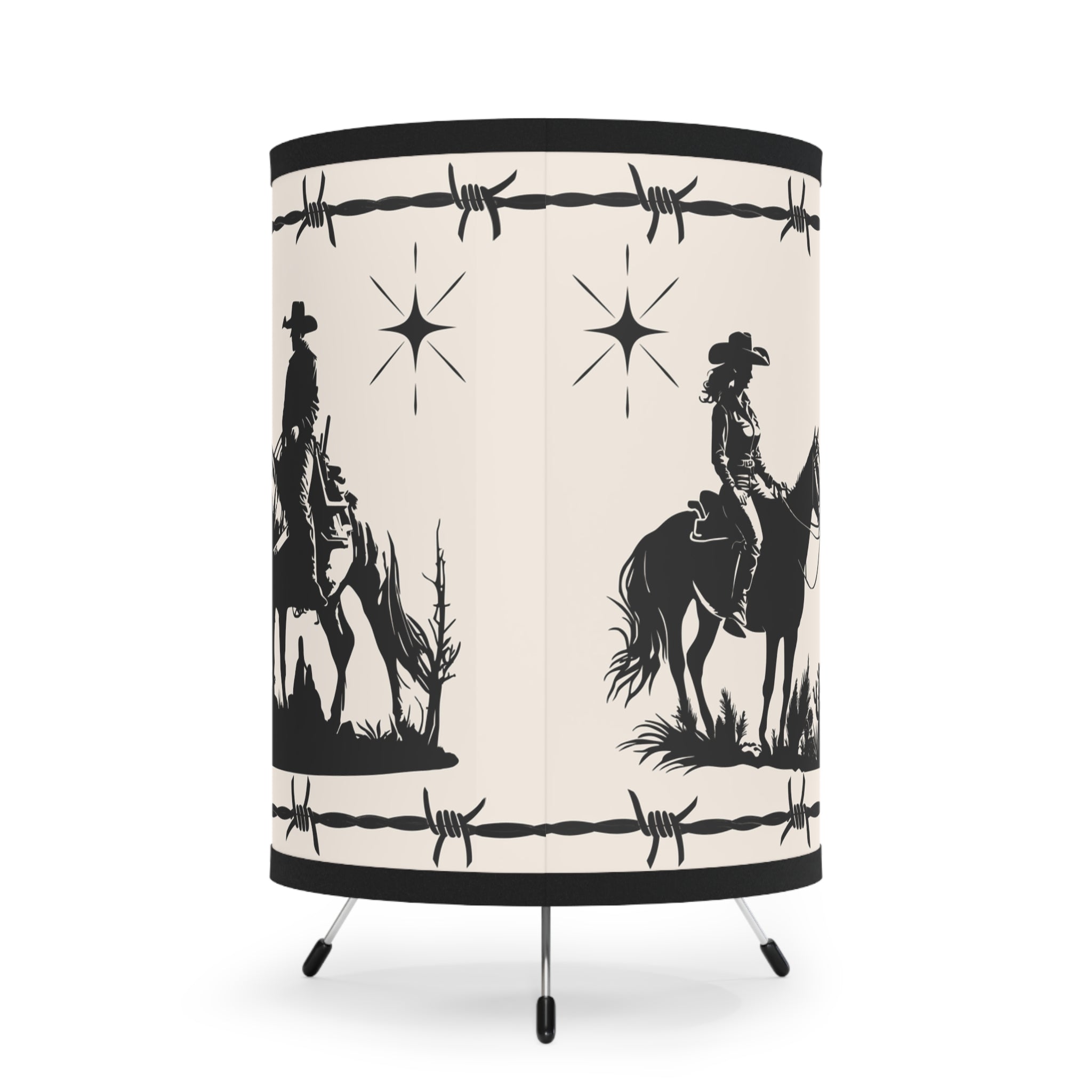 Western Cowboy Tripod Lamp — Western Printed Nightshade