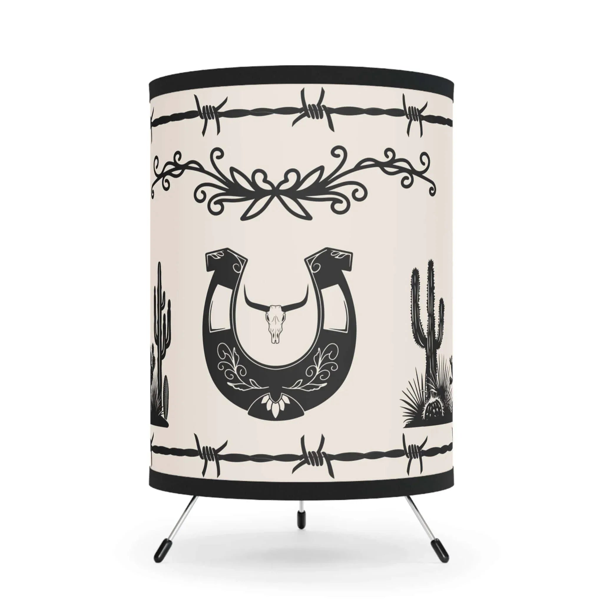 Western Cowboy Tripod Lamp — Western Printed Nightshade