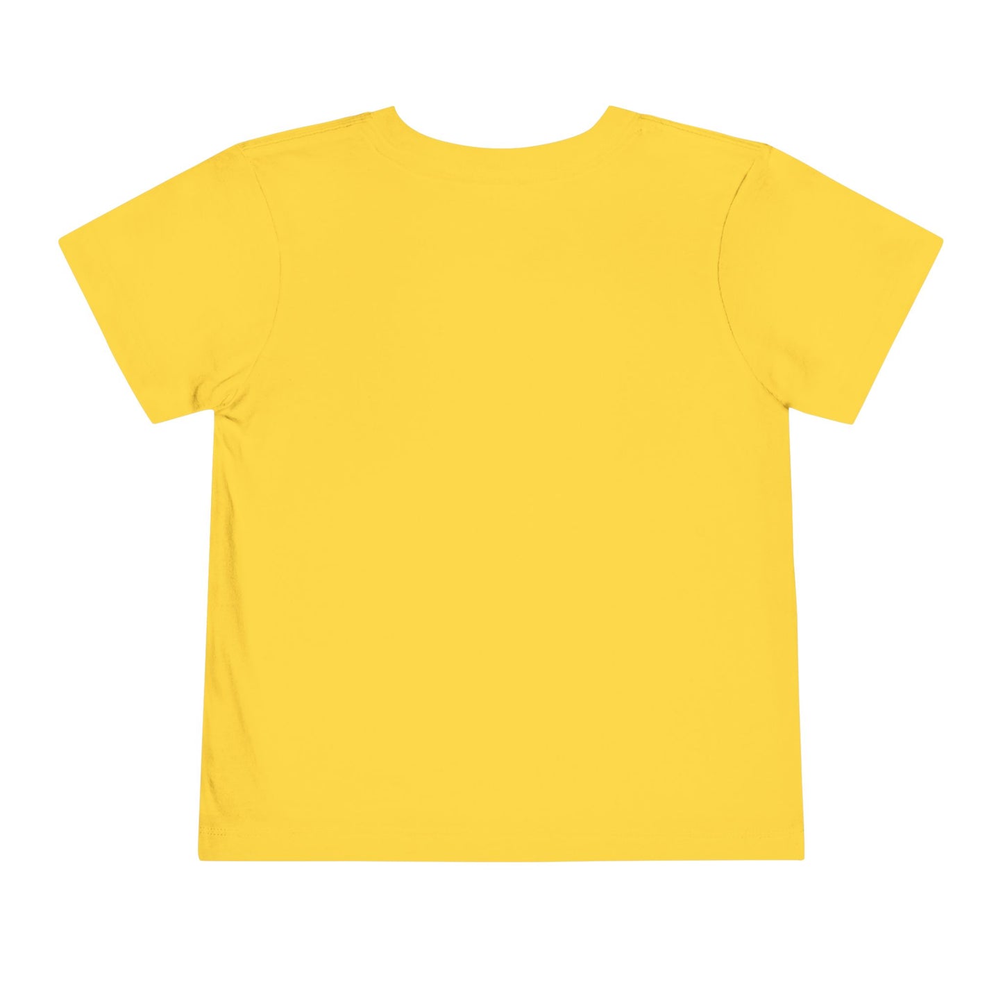 Back view of a soft yellow Toddler Cowgirl Tee, perfect children apparel for little ones.