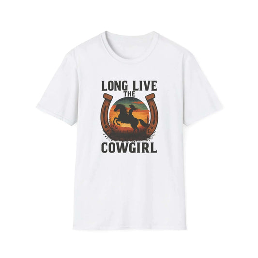Long Live the Cowgirl, Horseshoe Graphic T-Shirt, Cowgirl Apparel - The Best New Thing