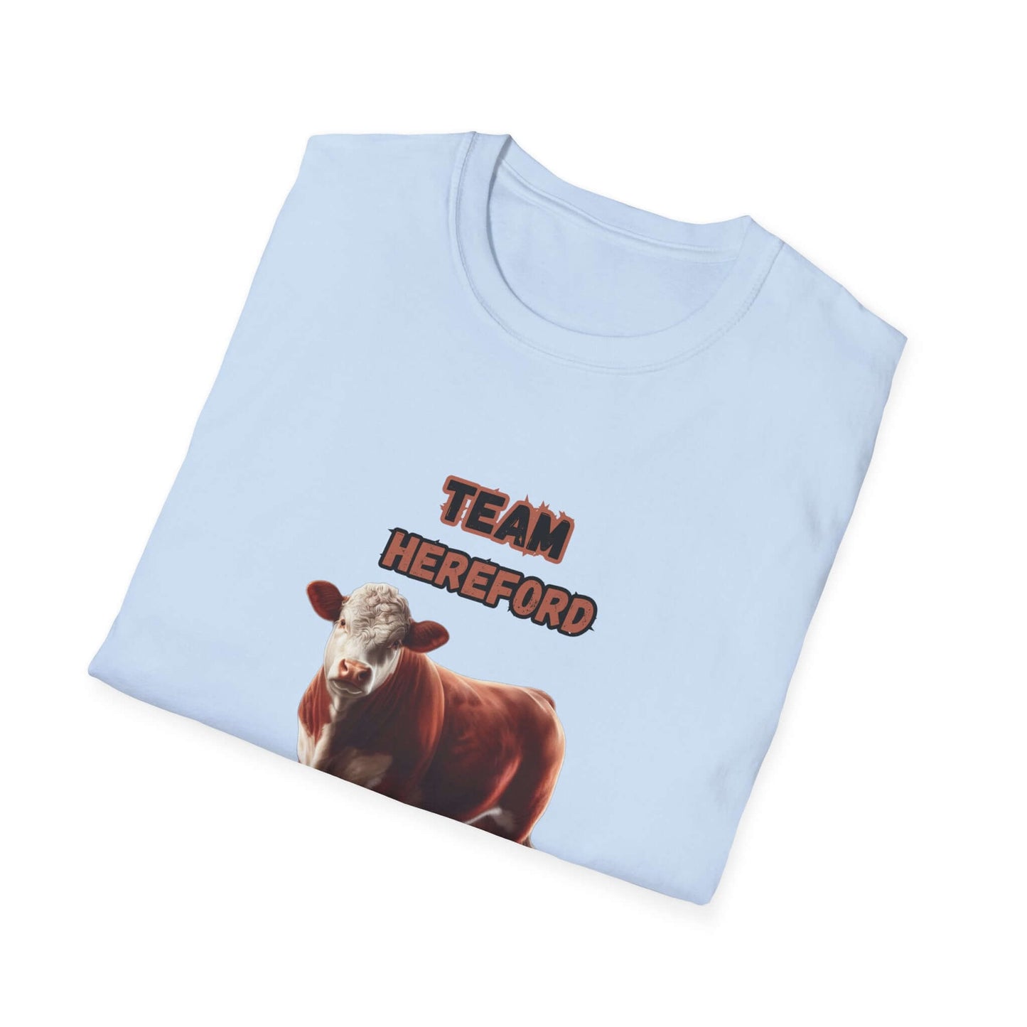 Hereford T-Shirt neckline detail, soft cotton fabric with 'TEAM HEREFORD' lettering displayed.