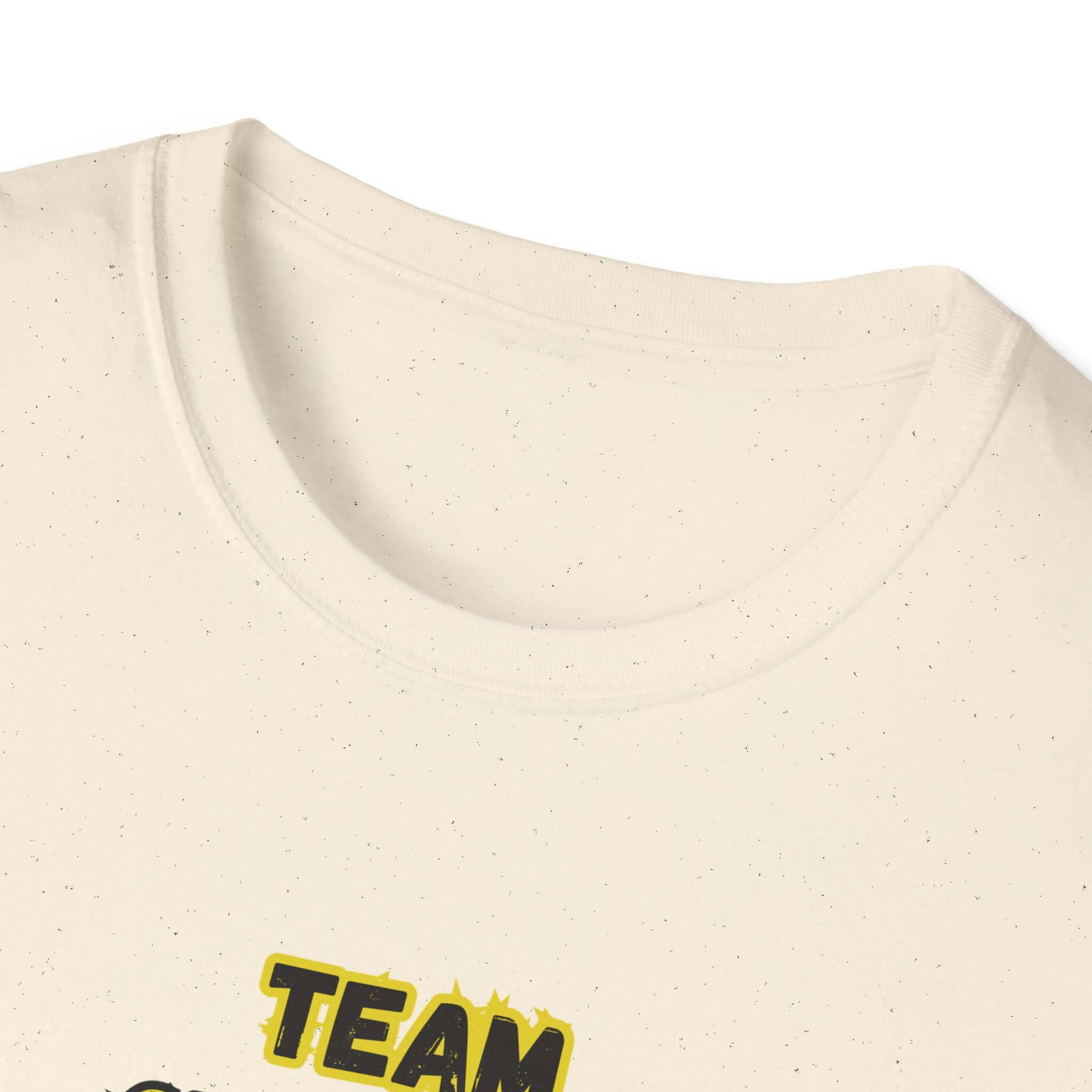 Charolais T-Shirt fabric detail showing the collar and design for Charolais Cattle Farmer Tee, Livestock Apparel.