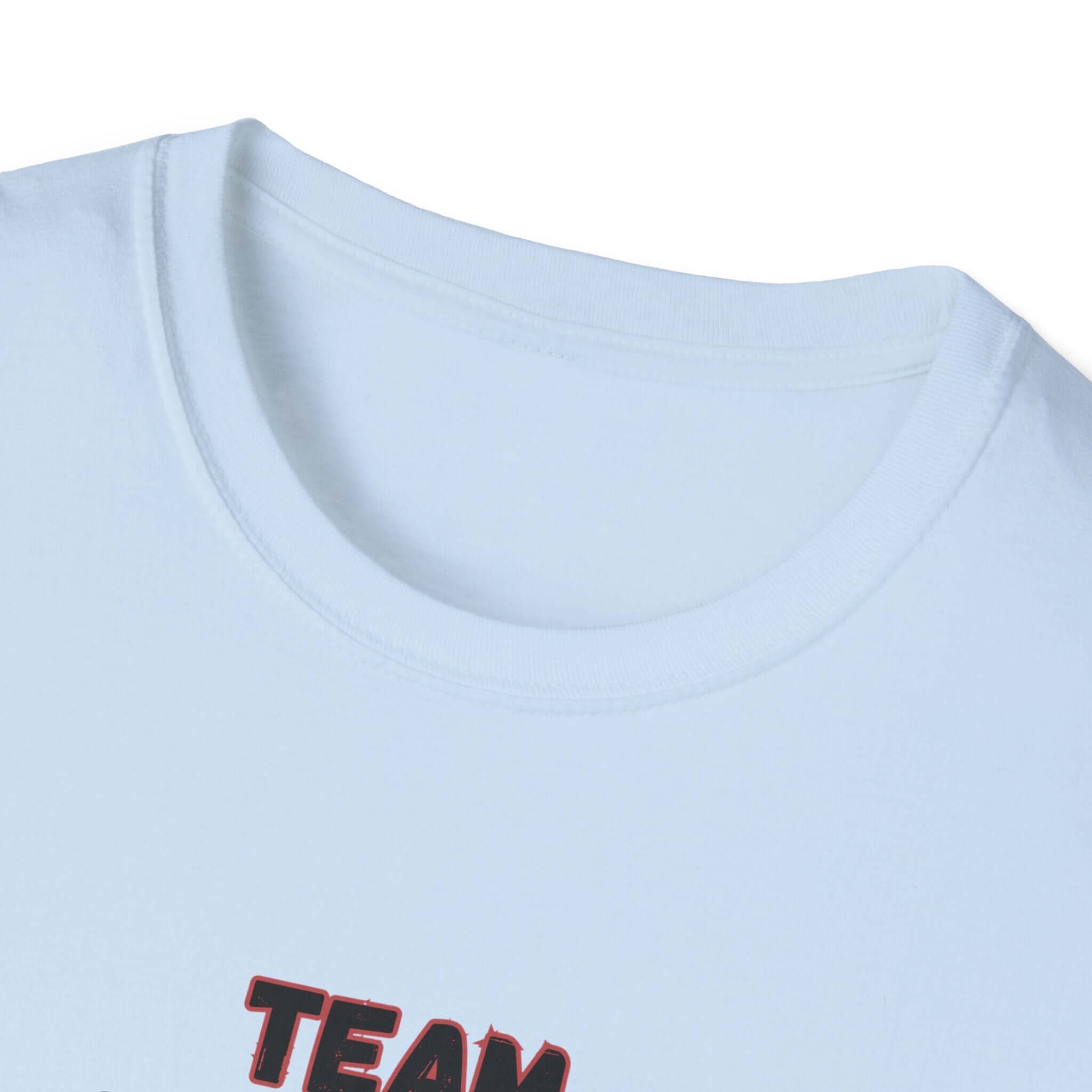 Red Angus T-Shirt featuring crew neck design and bold 'TEAM RED ANGUS' graphic for cattle ranching fans.