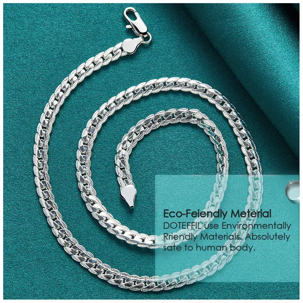 925 Sterling Silver Fashion Chain Necklace Necklace Gift for Women - Jewelry