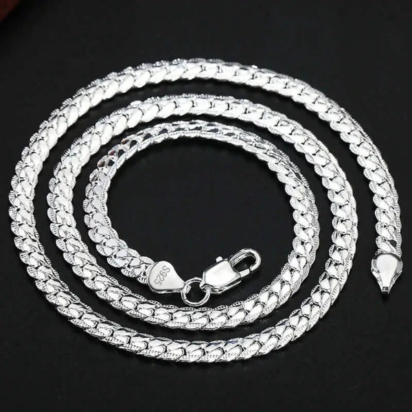 925 Sterling Silver Fashion Chain Necklace Necklace Gift for Women - Jewelry