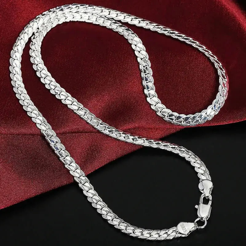 925 Sterling Silver Fashion Chain Necklace Necklace Gift for Women - Jewelry