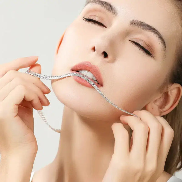 925 Sterling Silver Fashion Chain Necklace Necklace Gift for Women - Jewelry