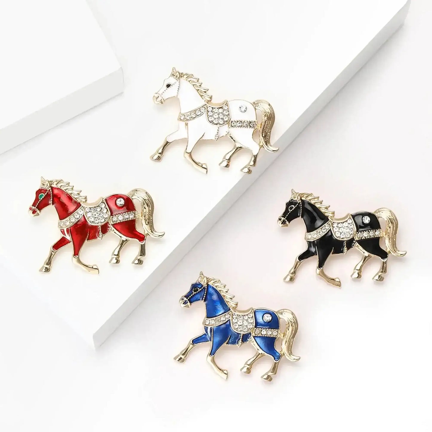 Cowgirl Gift Ideas, Rhinestone Horse Brooches, Jacket Party Accessory - The Best New Thing