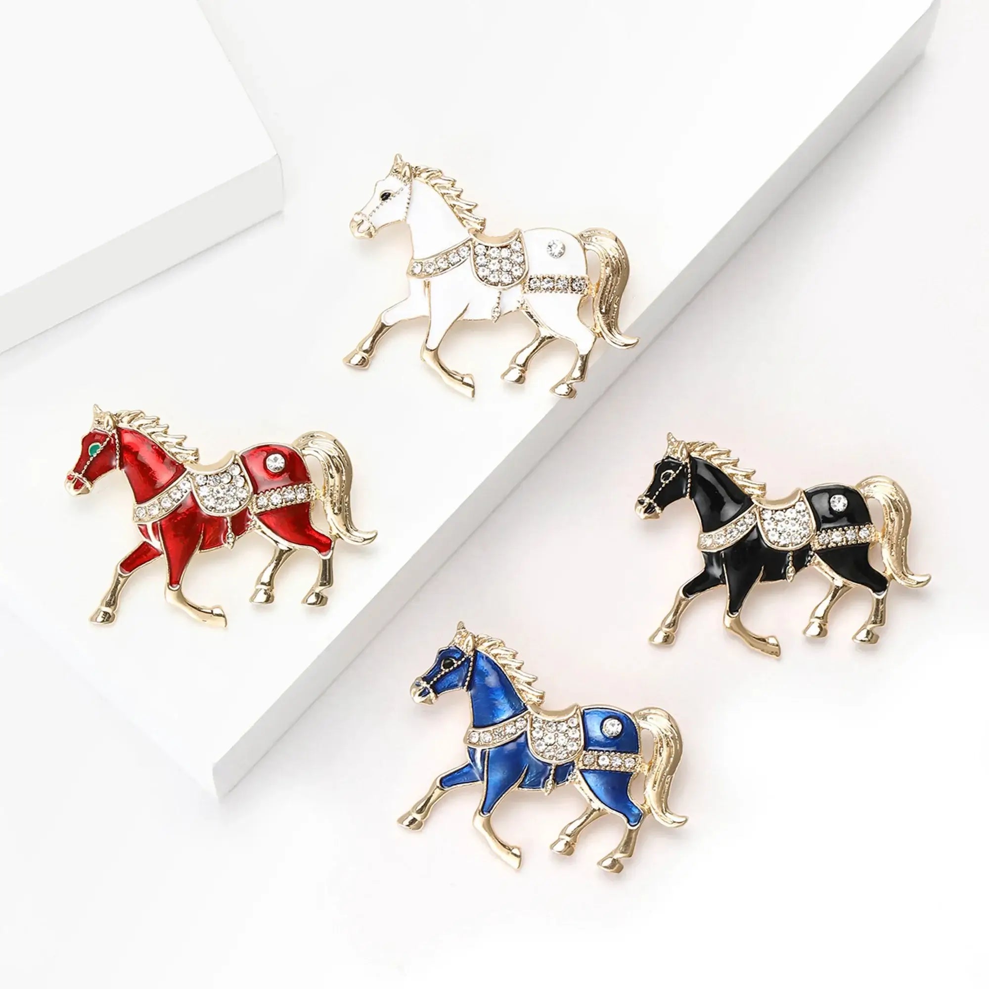Cowgirl Gift Ideas, Rhinestone Horse Brooches, Jacket Party Accessory - The Best New Thing