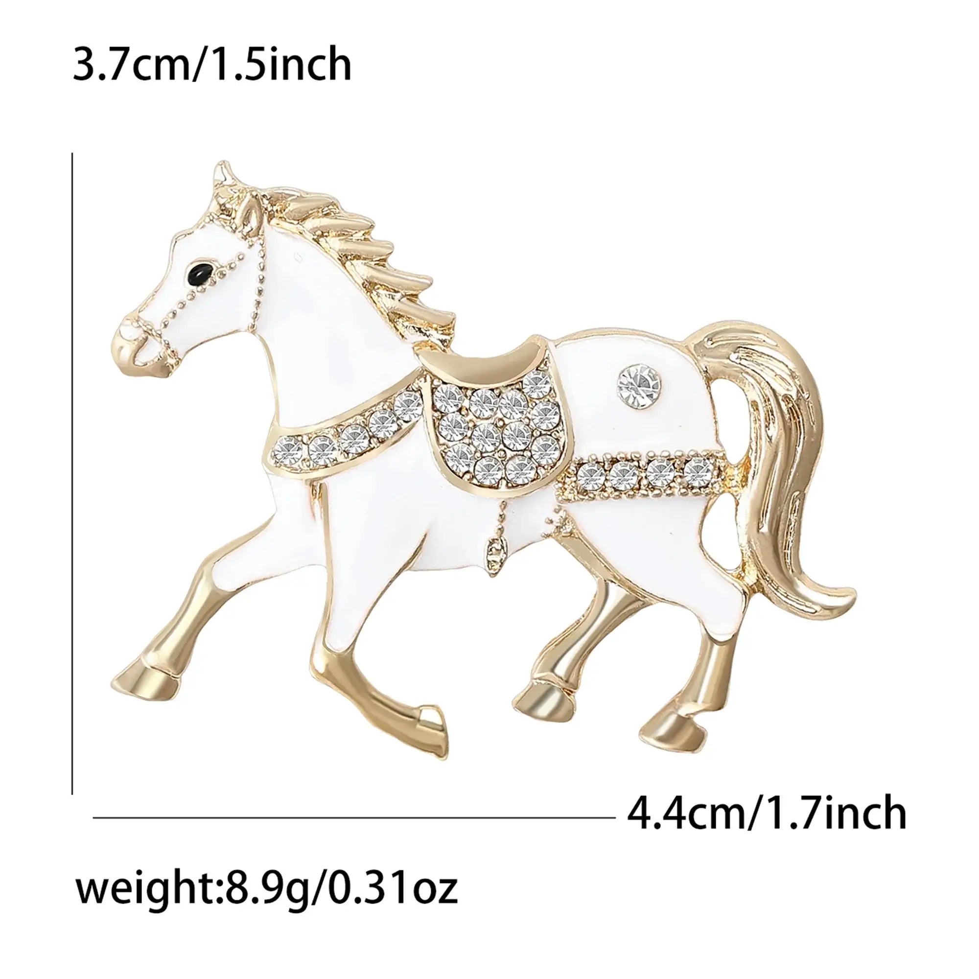 Cowgirl Gift Ideas, stunning rhinestone horse brooch, perfect jacket accessory, 1.5in x 1.7in size.