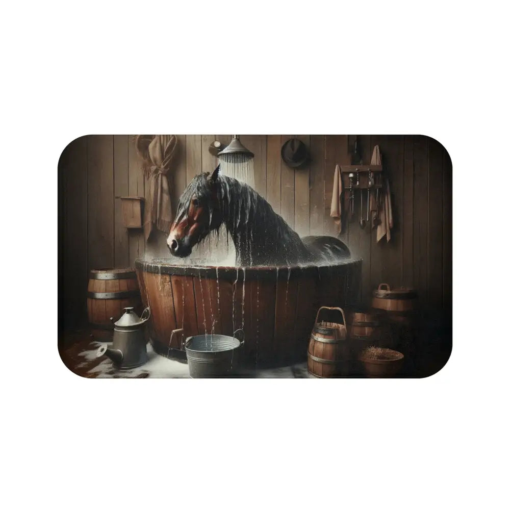 Oversize Horse Lovers Bathmat Country Home Gift Ideas Horse Bath Decor - 34’’ × 21’’ - Home Decor