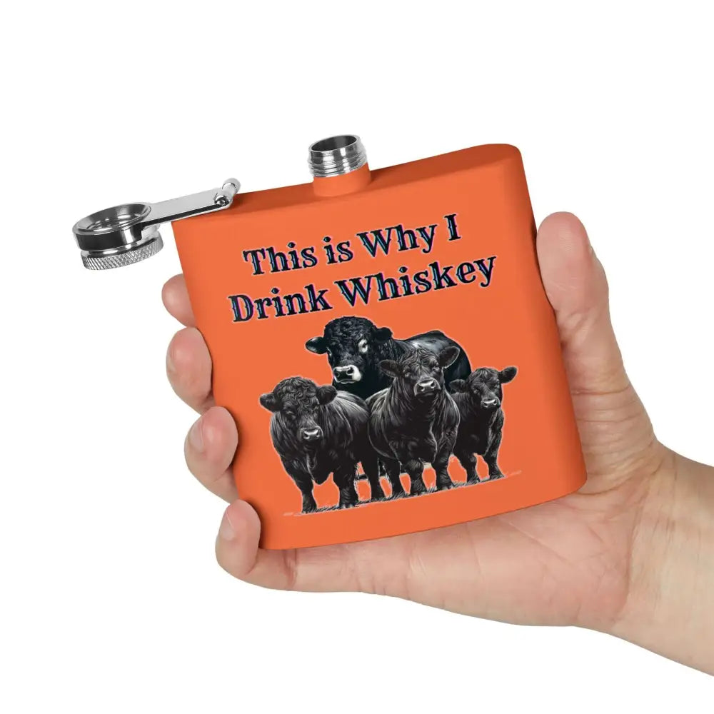 Black Angus Theme Whiskey Flask Perfect Gift for Ranchers and Farmers - Mug