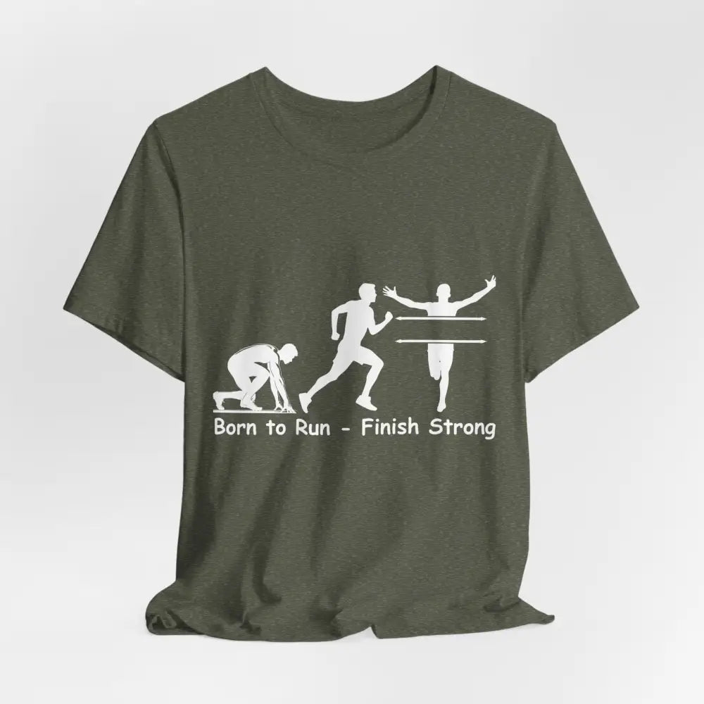 Born to Run Unisex Jersey Short Sleeve Shirt Runner Track Jogging T-Shirt Fitness Shirt - T-Shirt