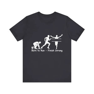 Born to Run Unisex Jersey Short Sleeve Shirt Runner Track Jogging T-Shirt Fitness Shirt - Dark Grey / XS - T-Shirt