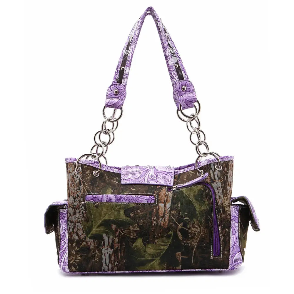 Camouflage Buckle Women Purse with Matching Wallet Set Western Handbags - Bags