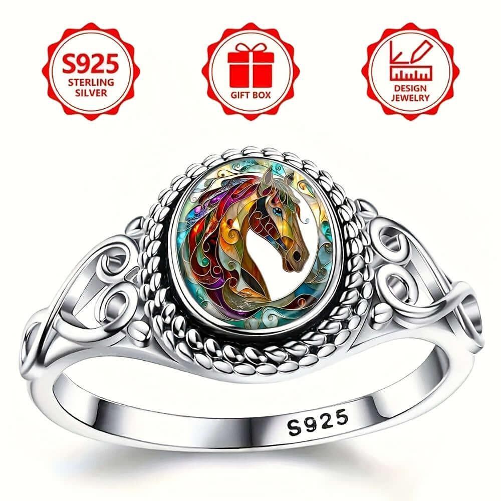 Horse Ring, Sterling Silver Rings for Women