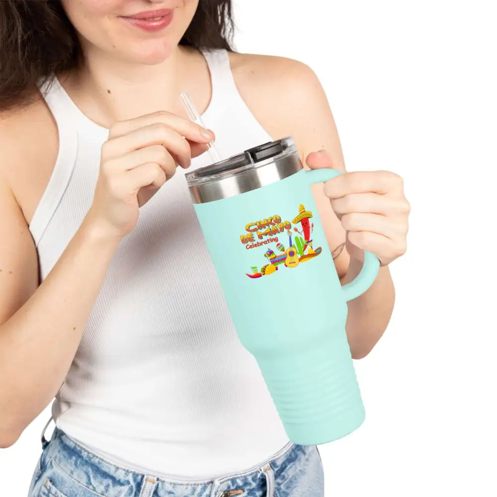 Celebrating Cinco De Mayo Insulated Travel Mug 40oz Perfect Party Mug Party Tumbler - Tumbler