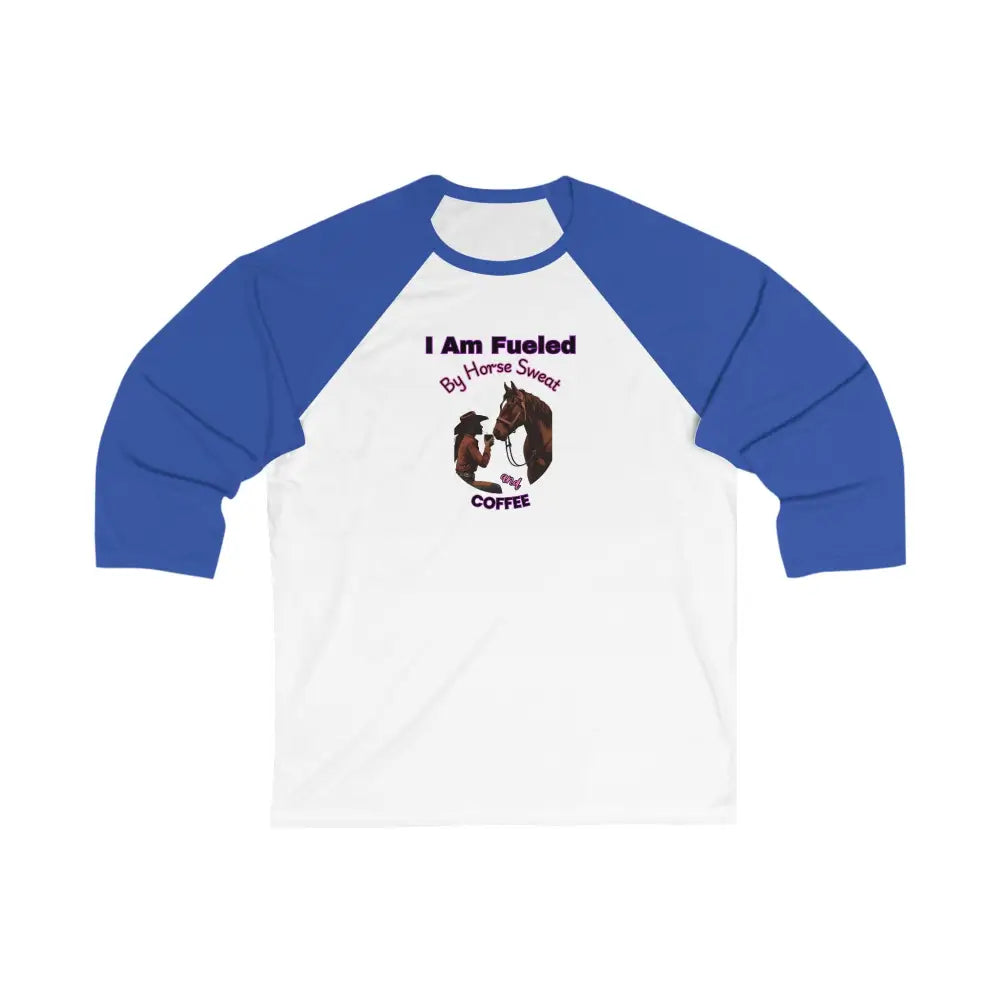 Horse Lover Baseball Tee Equestrian Coffee Lover Gift Horse Lover Clothing - White/True Royal / S - Activewear