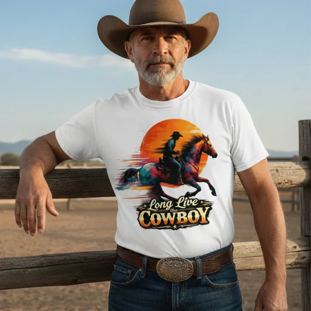 Long Live the Cowboy, Western Horse T-Shirt for Men - The Best New Thing