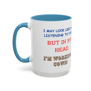 Cowboys Mugs Working Cow Coffee Mug Country Coffee Mugs Farm Gifts for Him 15oz - 15oz / Light Blue - Mug