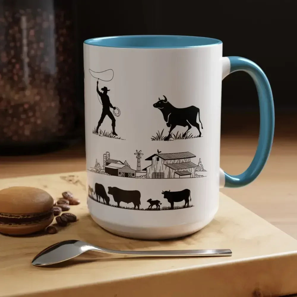 Cowboy Mugs, Working Cow Coffee Mug, Farm Gifts for Him, 15oz - The Best New Thing