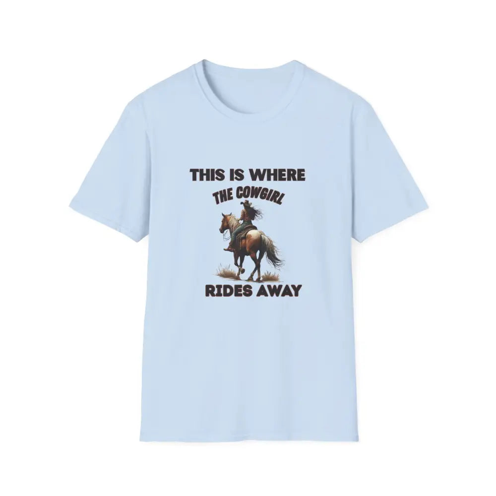 Cowgirl Adventure T-Shirt - Perfect Gift for Horse Lovers Western Apparel Trail Riding Tee - Light Blue / S - T-Shirt