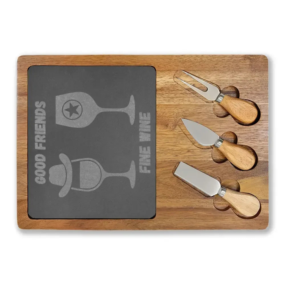 Engraved Charcuterie Board with Cheese Knives Inset Personalized Gifts - The Best New Thing