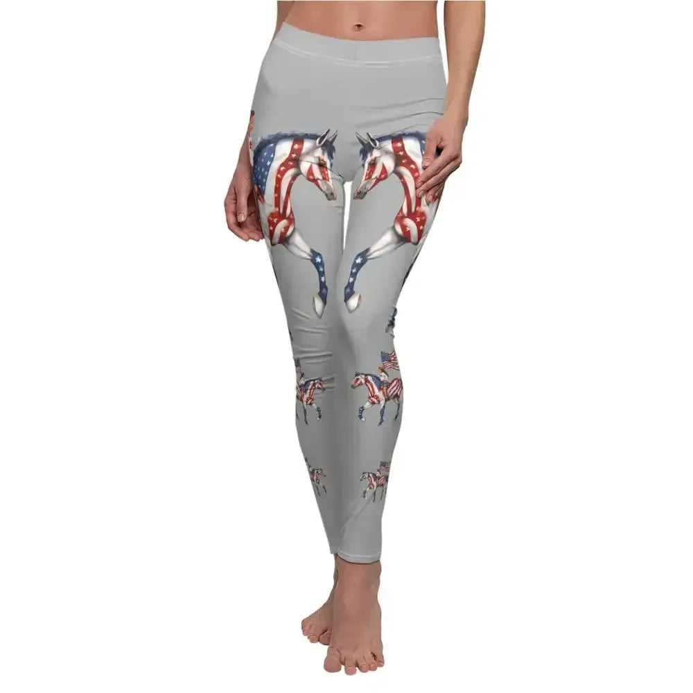 Equestrian Casual Leggings, Horse Print Workout Activewear Pants, Yoga Leggins - The Best New Thing