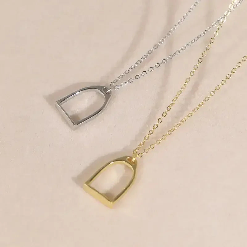 Horseshoe Stirrup Necklace, 925 Sterling Silver Equestrian Jewelry - The Best New Thing