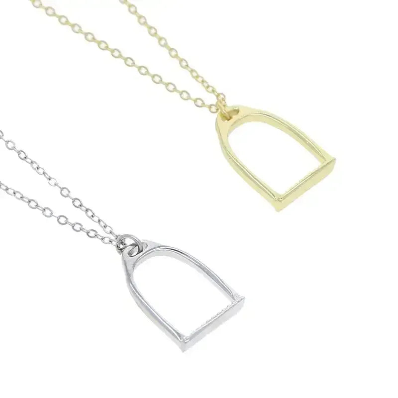 Horseshoe Stirrup Necklace, 925 Sterling Silver Equestrian Jewelry - The Best New Thing
