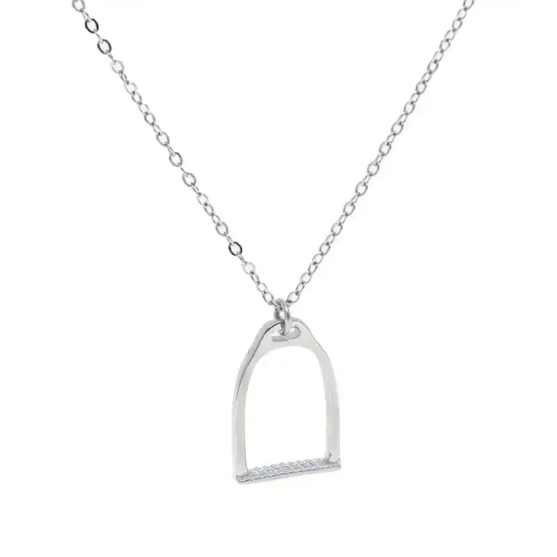 Horseshoe Stirrup Necklace, 925 Sterling Silver Equestrian Jewelry - The Best New Thing