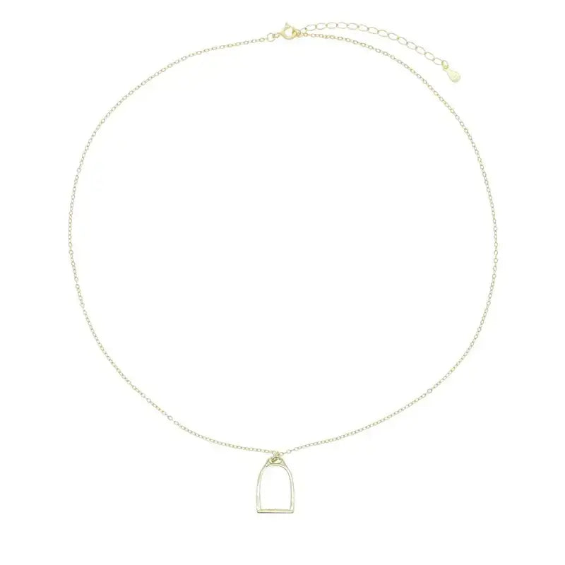 Equestrian Horseshoe Stirrup Necklace 925 Sterling Silver Jewelry - Jewelry