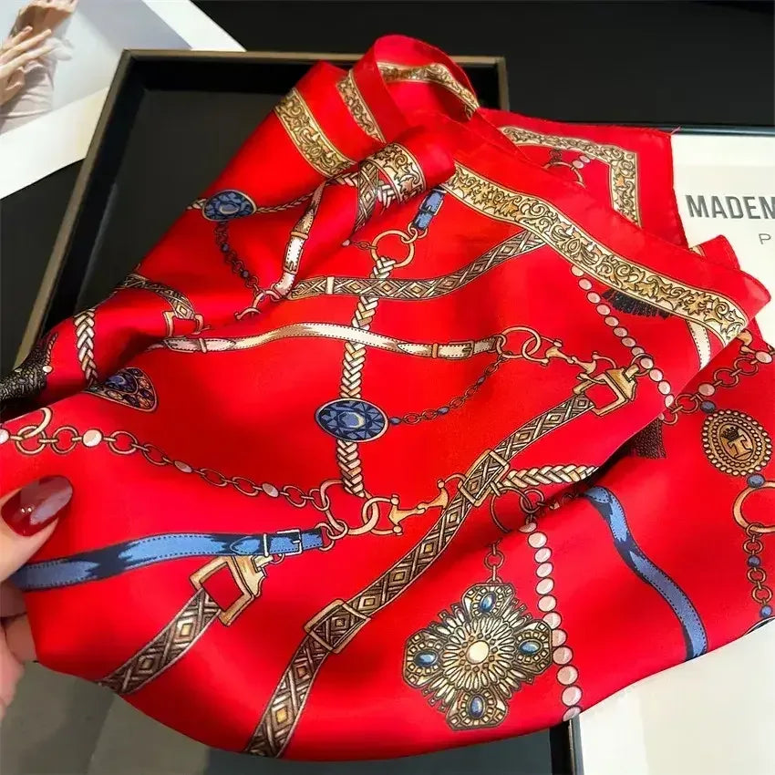 Equestrian Thin Square Neck Scarf, Gift for Women, Horse Lover Scarf - The Best New Thing