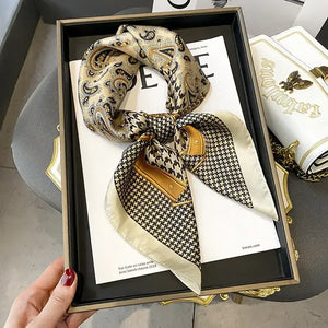 Equestrian Thin Square Neck Scarf Gift for Women Horse Lovers 27.5 x 27.5 inches - 4 / 70x70cm - Accessories