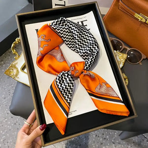 Equestrian Thin Square Neck Scarf Gift for Women Horse Lovers 27.5 x 27.5 inches - 15 / 70x70cm - Accessories