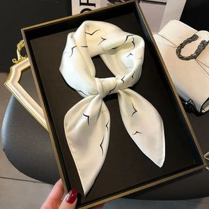 Equestrian Thin Square Neck Scarf Gift for Women Horse Lovers 27.5 x 27.5 inches - 9 / 70x70cm - Accessories