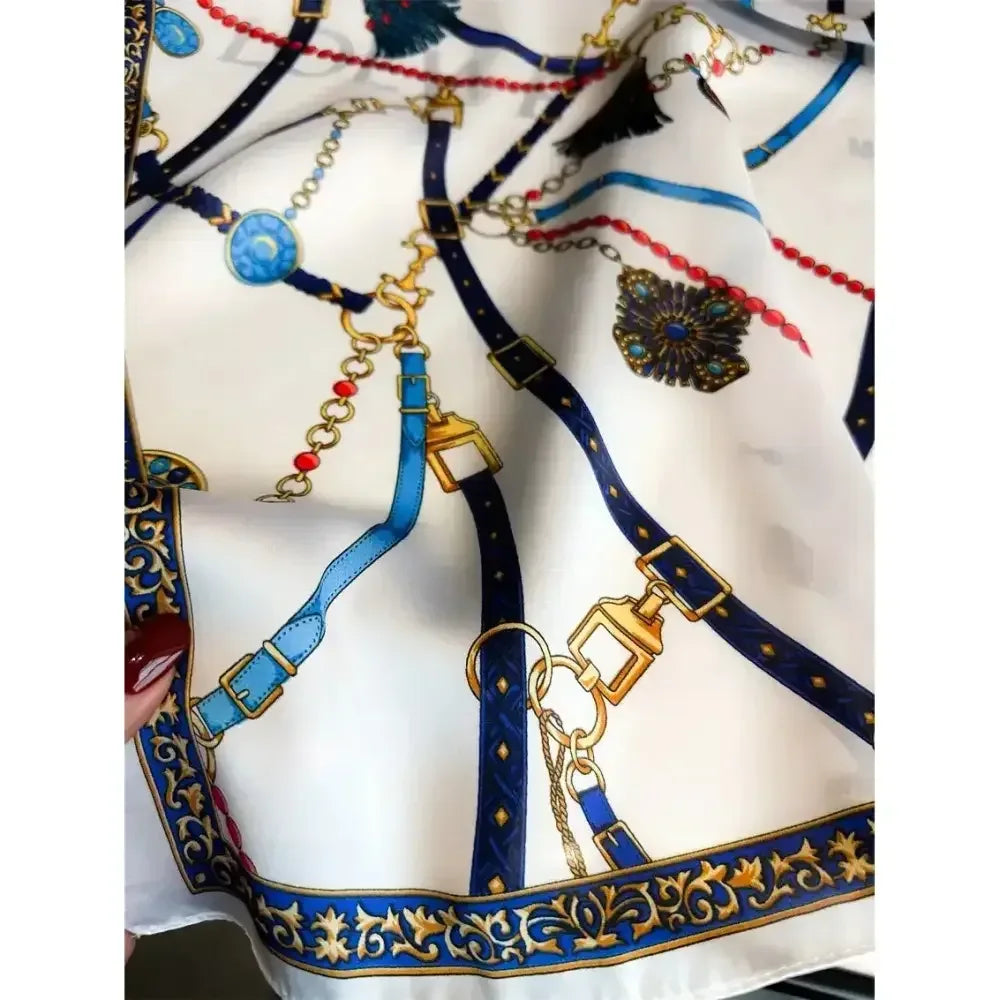 Equestrian Thin Square Neck Scarf, Gift for Women, Horse Lover Scarf - The Best New Thing