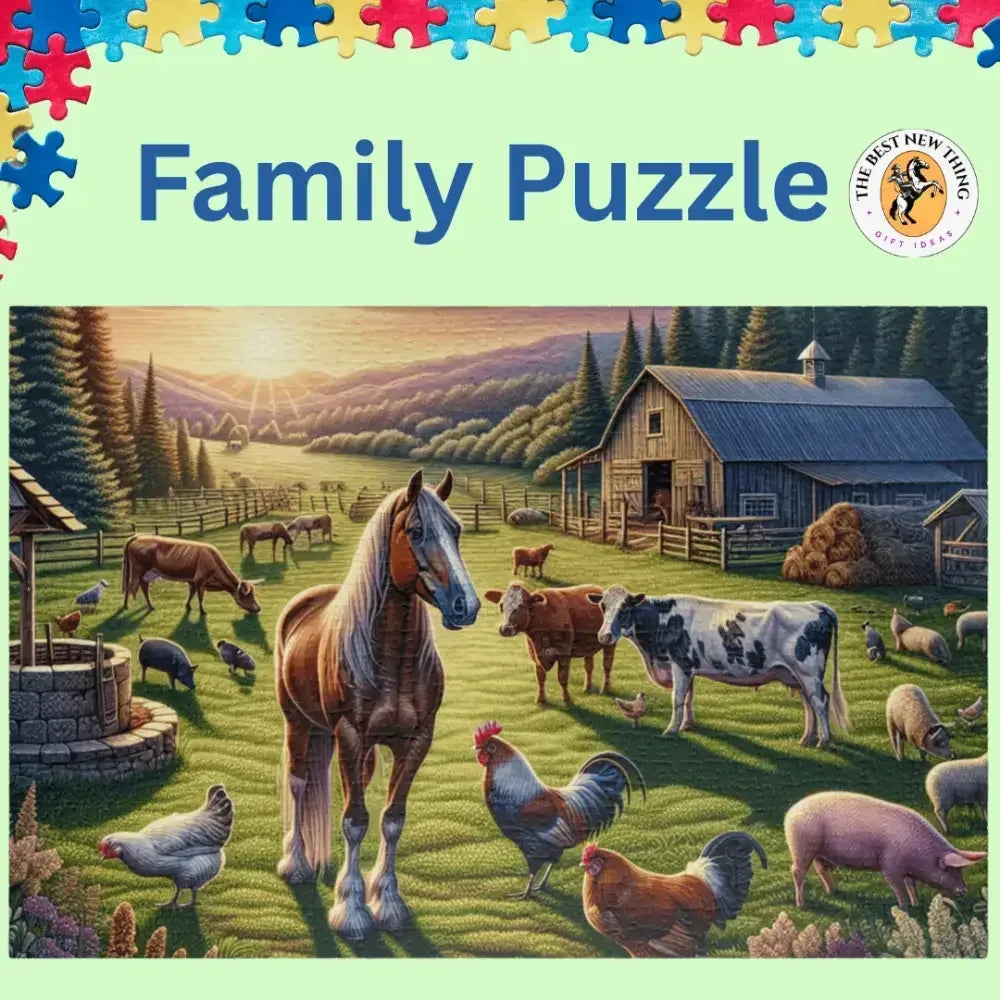 Farm Animals Horse Barnyard Puzzle, Family Puzzle Games, 1014 Pieces - The Best New Thing