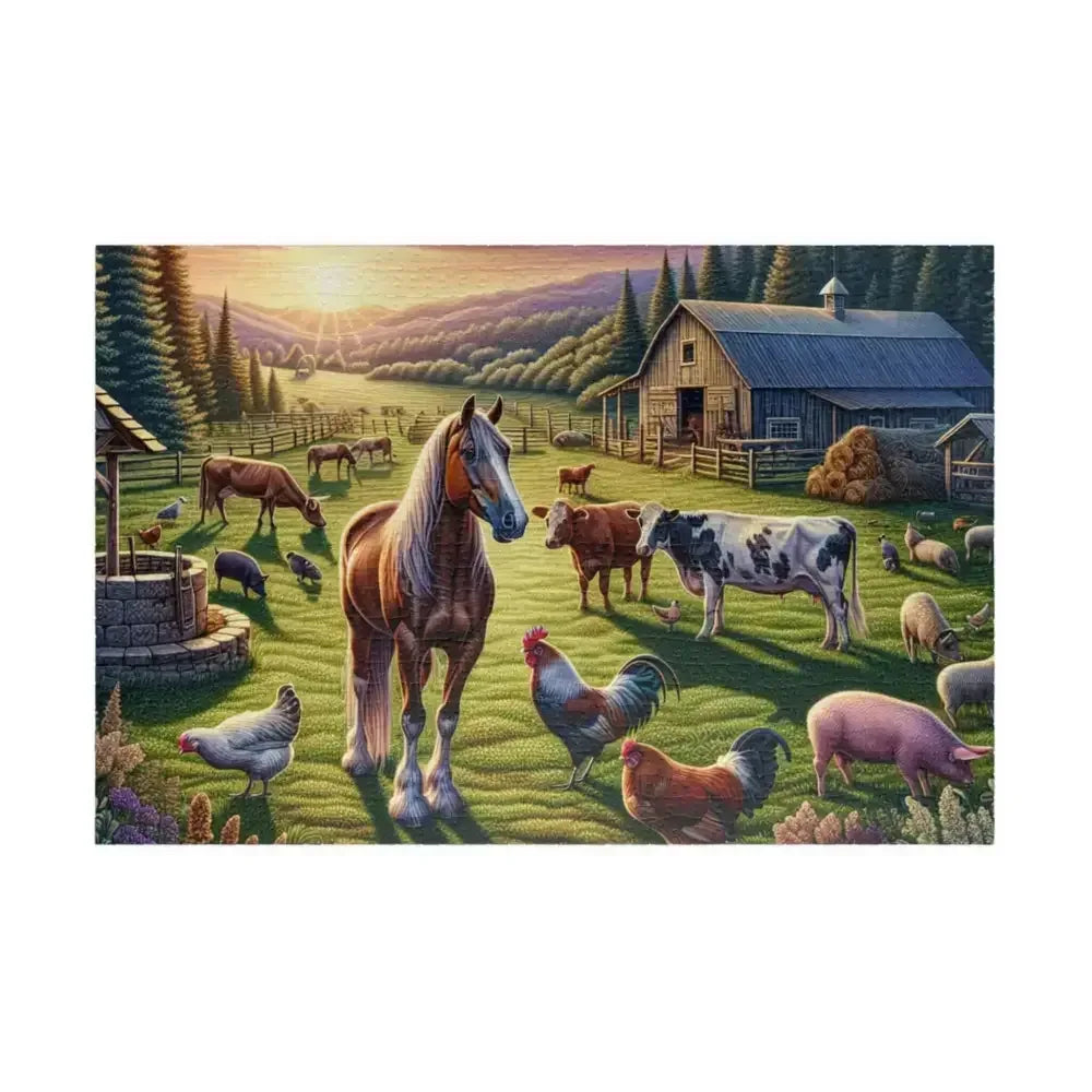 Farm Animals Horse Barnyard Puzzle, Family Puzzle Games, 1014 Pieces - The Best New Thing