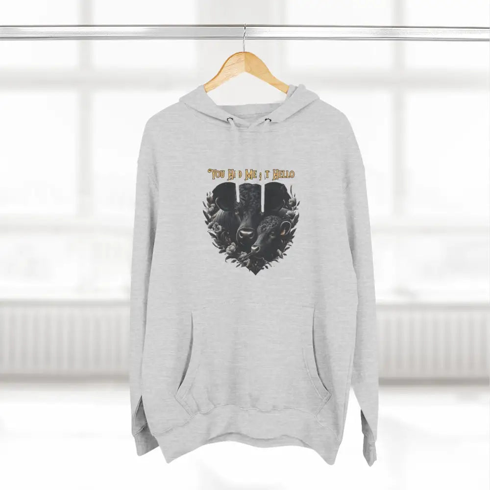 Farm Fleece Hoodie Western Farm Apparel Black Angus Bull and Cow - Hoodie