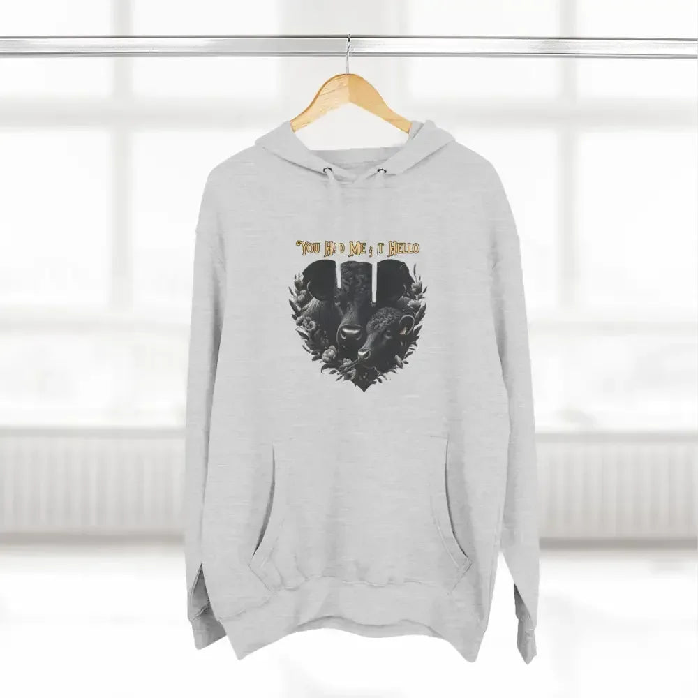 Farm Fleece Hoodie, Western Farm Apparel, Black Angus Bull and Cow - The Best New Thing