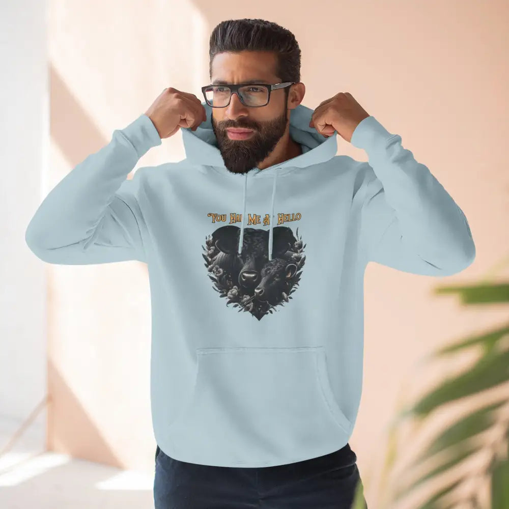 Farm Fleece Hoodie Western Farm Apparel Black Angus Bull and Cow - Hoodie